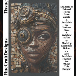 Papel De Seda Chica Steampunk Dark Mousseline Faux Mosaic 028