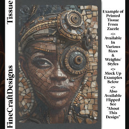 Papel De Seda Chica Steampunk Dark Mousseline Faux Mosaic 028R