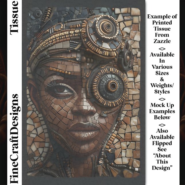 Papel De Seda Chica Steampunk Dark Mousseline Faux Mosaic 028R (Subido por el creador)