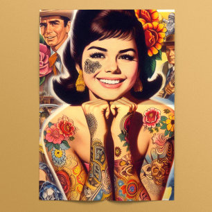 Papel De Seda Chica Tinta Retro Adorable