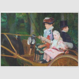 Papel De Seda Chica viajando en carro, Mary Cassatt