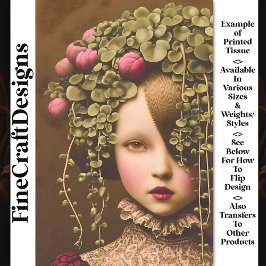 Papel De Seda Chica Victoriana, Brotes Rosados Vid Verde BF2 Dec