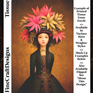 Papel De Seda Chica Victoriana, Sombrero Floral Grande DK5RF Dec