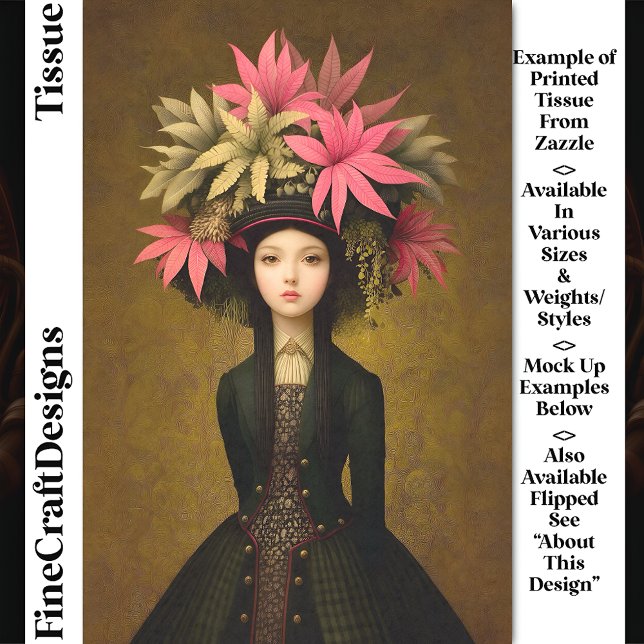 Papel De Seda Chica victoriano, gran Gorra floral DK5L Decoupage (Subido por el creador)