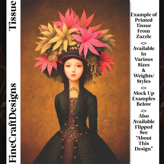 Papel De Seda Chica victoriano, gran Gorra floral DK5LF Decoupag (Subido por el creador)