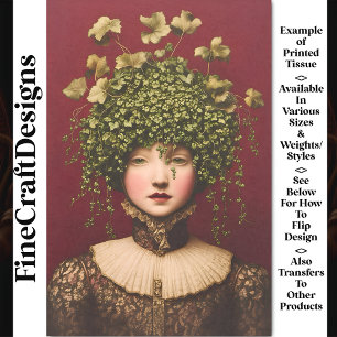 Papel De Seda Chica Victoriano, Vestido De Terciopelo, Vines BE6