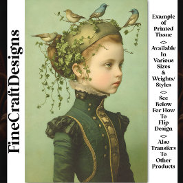 Papel De Seda Chica victoriano y vinos y pájaros BD9 Decoupage