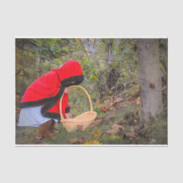 Papel De Seda Chica Vintage con arte rojo de la Selva Verde del 