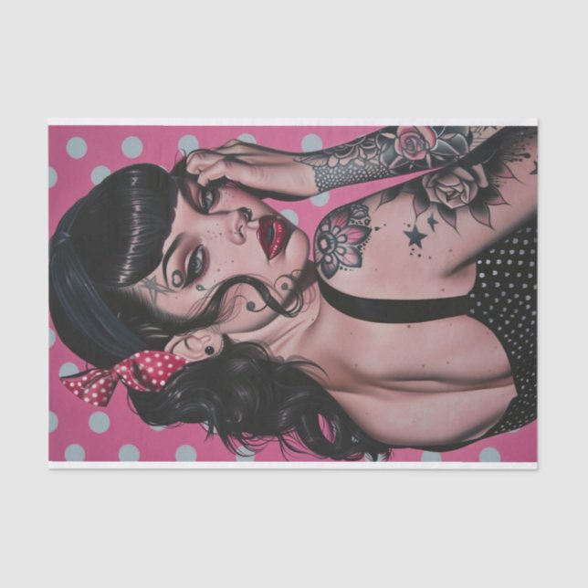 Papel De Seda Chica Vintage Pin Up (Anverso)