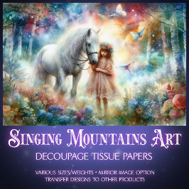 Papel De Seda Chica y caballo en encantados decorados forestales