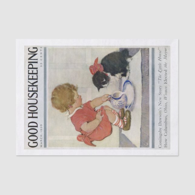 Papel De Seda Chica y gatito, Jessie Willcox Smith (Anverso)