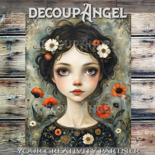 Papel De Seda Chica y Wildflowers Decoupage