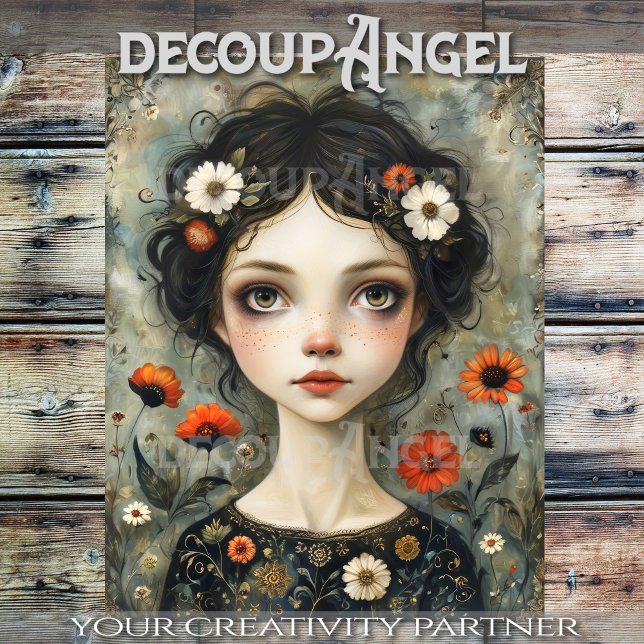 Papel De Seda Chica y Wildflowers Decoupage (Subido por el creador)