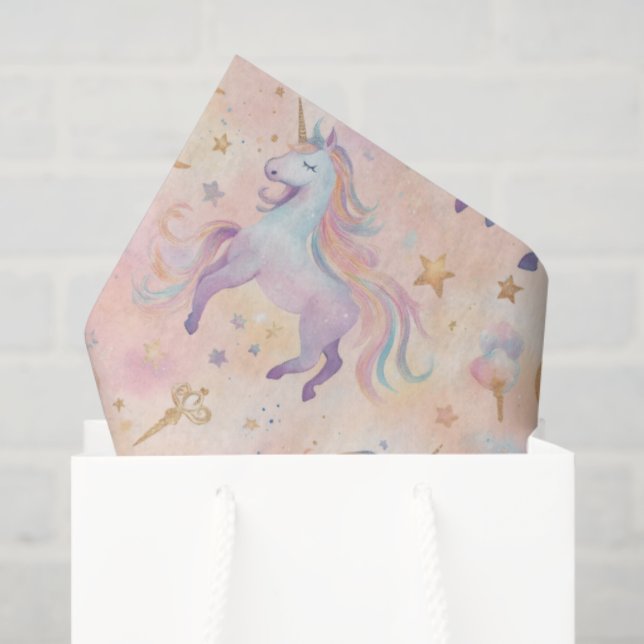 Papel De Seda Chicas de las lunas de Pastel Unicornios Cumpleaño (Bolsa de regalo)
