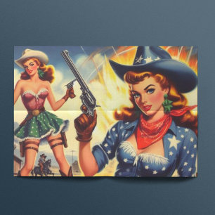 Papel De Seda Chicas de países occidentales retro
