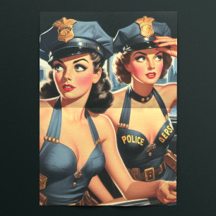 Papel De Seda Chicas de policía retro