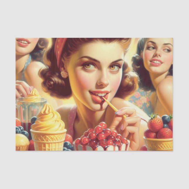 Papel De Seda Chicas de Retro Candy (Anverso)