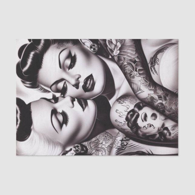 Papel De Seda Chicas de Retro Glam Tattoo (Anverso)