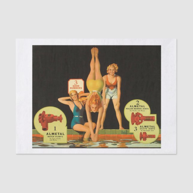 Papel De Seda Chicas de Swimsuit de Pinup 1940  (Anverso)