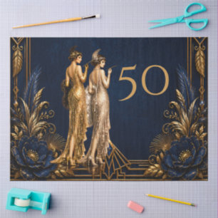 Papel De Seda Chicas flapper Art Deco decoupage del 50 cumpleaño