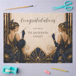 Papel De Seda Chicas Gatsby flapper arte deco boda decoupage