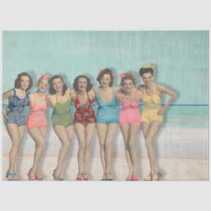 Papel De Seda Chicas Pin-Up de Playa Retro para Decoupage Traje