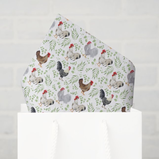 Papel De Seda Chickens Tissue Paper (Bolsa de regalo)