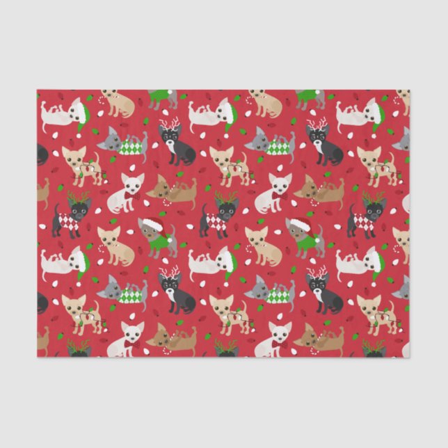 Papel De Seda Chihuahua All Coats navidades (Anverso)