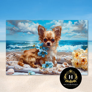 Papel De Seda Chihuahua Dog Beach Sea Shells Ocean Decoupage