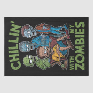 Papel De Seda Chillin Con Mis Zombies Halloween Niños Graciosos