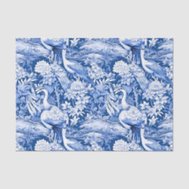 Papel De Seda Chinoiserie Birds Blue White Painting Decoupage