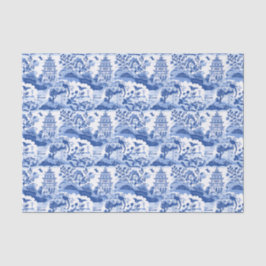 Papel De Seda Chinoiserie Blue & White Pagodas