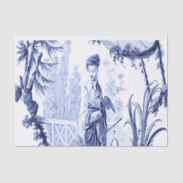 Papel De Seda Chinoiserie china azul y blanca