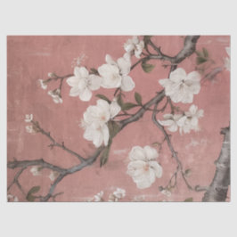 Papel De Seda Chinoiserie Dusty Pink Cherry BlossBackground