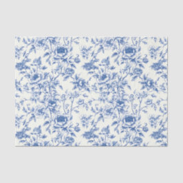 Papel De Seda Chinoiserie Floral Azul