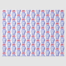 Papel De Seda Chinoiserie Ginger Jar Monograma | Bow Rojo