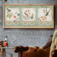 Chinoiserie Hummingbird Elegante Decoración Floral