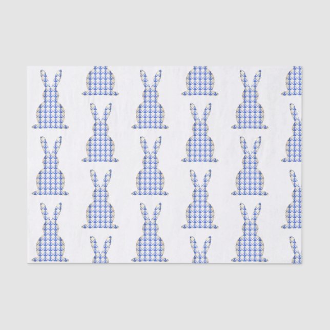 Papel De Seda Chinoiserie Moda acuarela Conejo conejo conejo (Anverso)