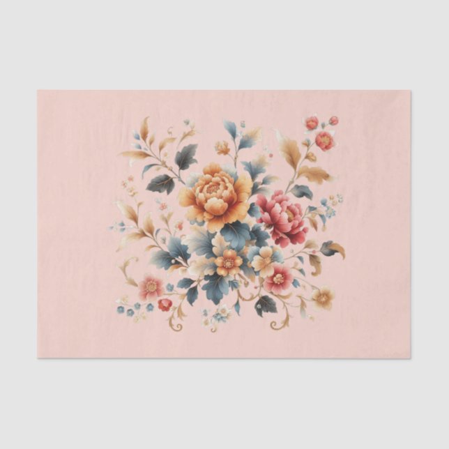 Papel De Seda Chinoiserie Rich Floral (Anverso)