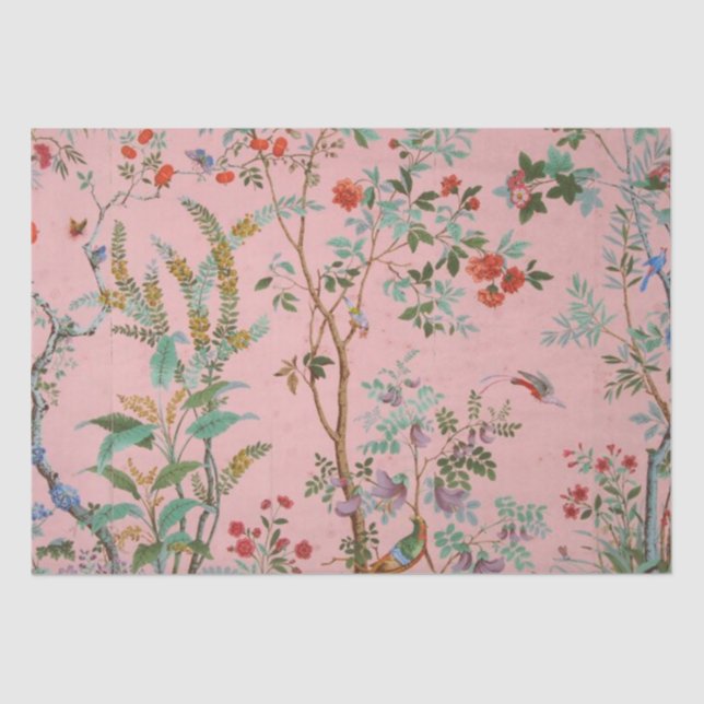 Papel De Seda Chinoiserie rosa (Anverso)
