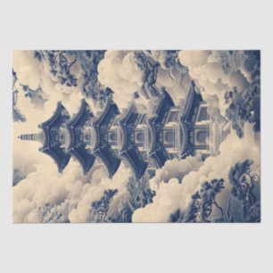 Papel De Seda Chinoiserie Templo Chino Decoup