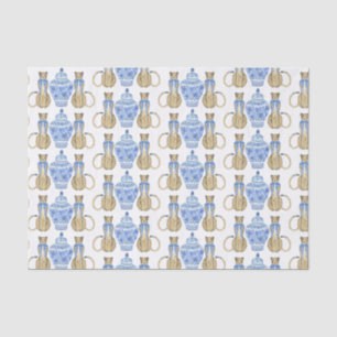 Papel De Seda Chinoiserie Watercolor Bow Cheetah