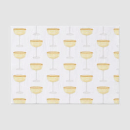 Papel De Seda Chinoiserie Watercolor Vino Champagne Glass
