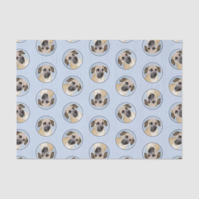 Papel De Seda Chinook Drop Ear Pintura Original Perro Sled Art (Anverso)