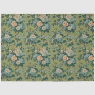 Papel De Seda Chintz de Malva verde, azul y coral
