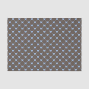 PAPEL DE SEDA CHOCOLATE BROWN CON CORAZONES AZULES