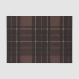 Papel De Seda Chocolate Brown Tartan Tissue Paper