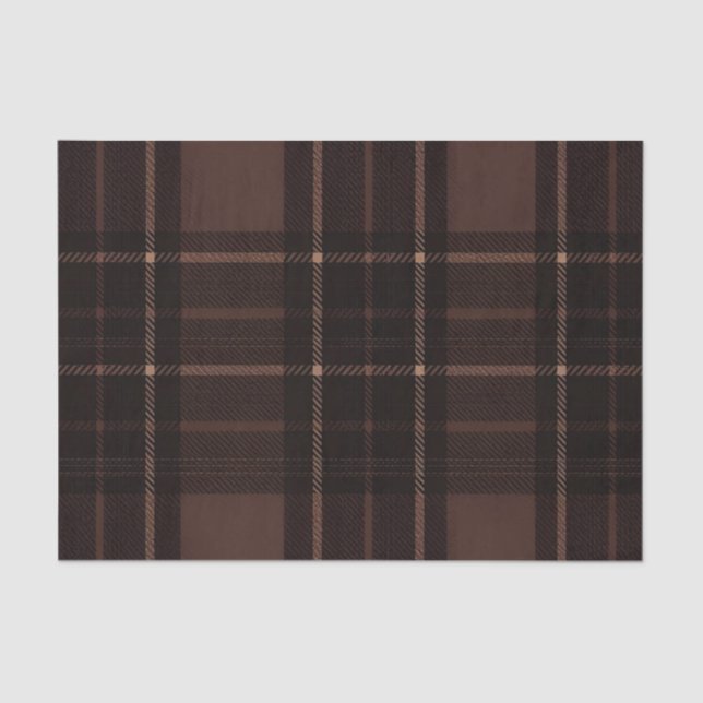 Papel De Seda Chocolate Brown Tartan Tissue Paper (Anverso)