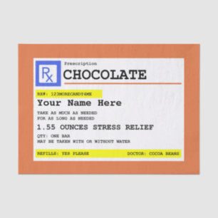 Papel De Seda Chocolate de prescripción personalizado