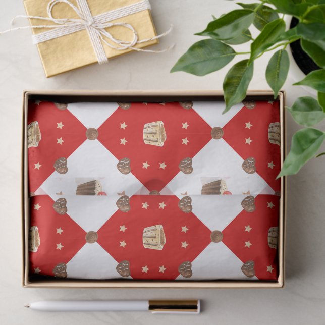 Papel De Seda Chocolate dulce trata a Navidades modernos acuarel (Regalo )